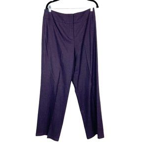 Maria Pinto Woman's 12 Eggplant‎ Purple High Waisted Straight Leg Trouser Pants